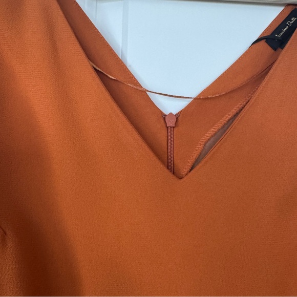 Massimo Dutti Terracotta V-Neck Dress - Picture 1 of 9